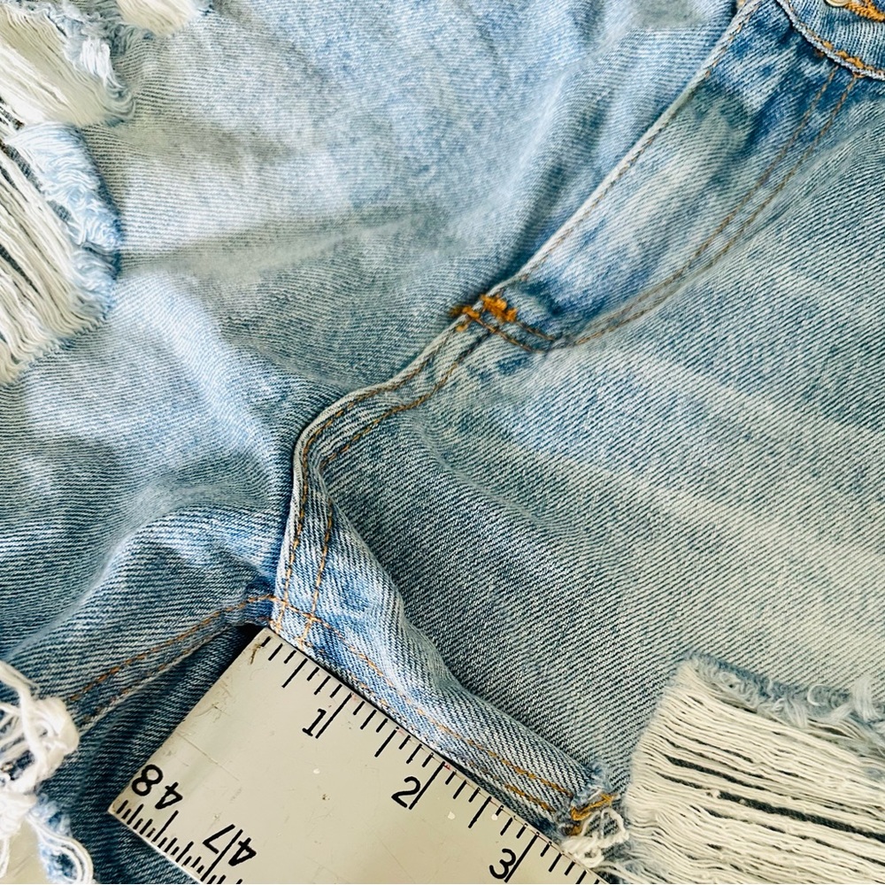 NEW Jean Shorts High Rise Distressed ASOS by Denim pimkie LIGHT WASH SZ 6 - Picture 13 of 16